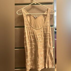 Tan tank top with sequins